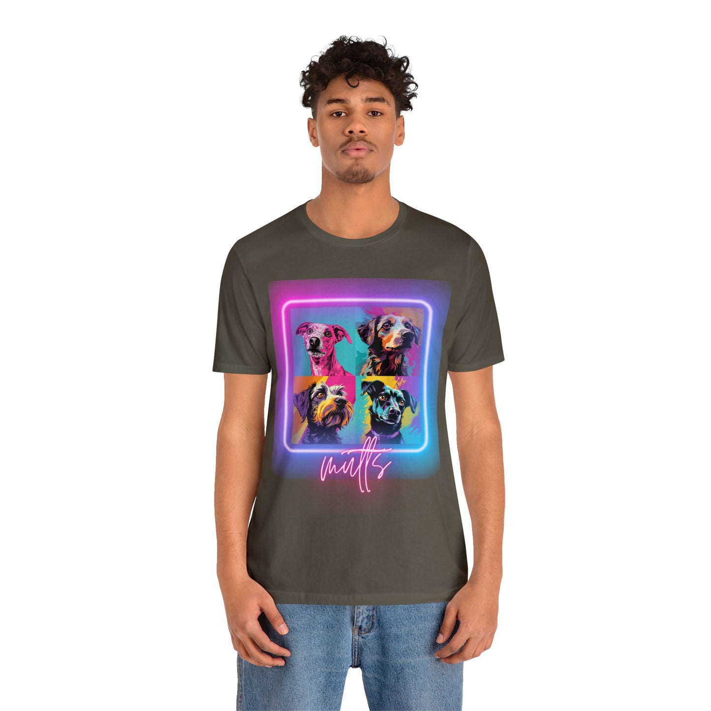 Mutts Mosaic Neon - Unisex Jersey Short Sleeve Tee