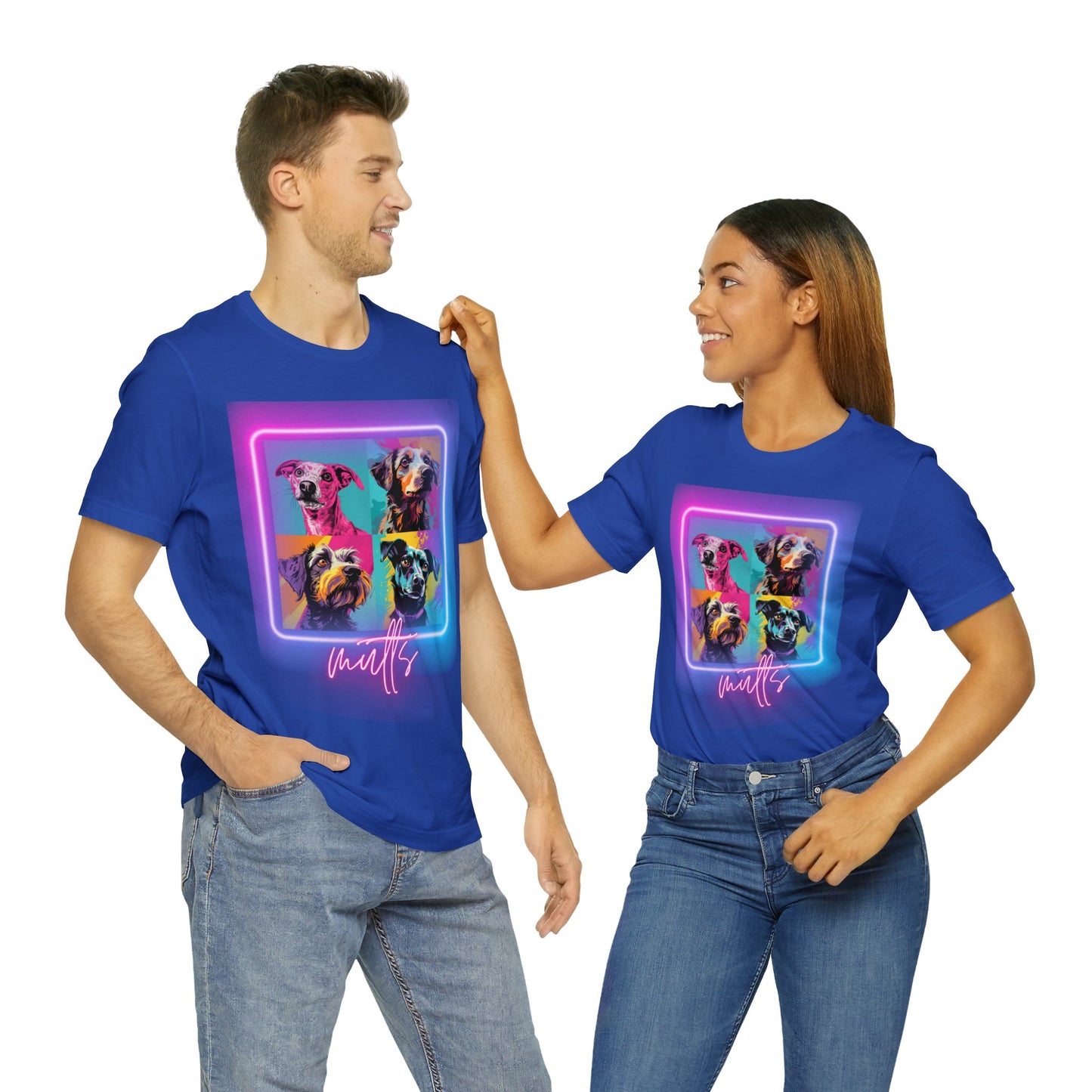 Mutts Mosaic Neon - Unisex Jersey Short Sleeve Tee