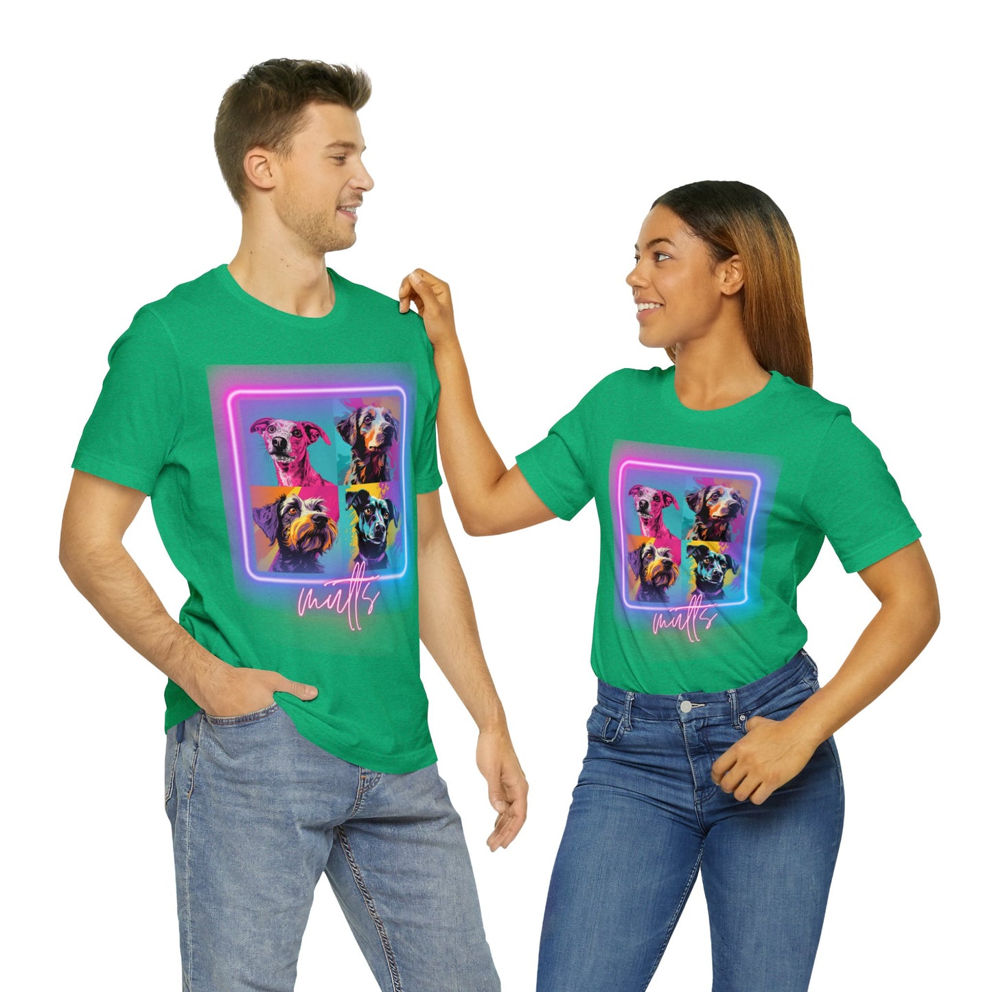 Mutts Mosaic Neon - Unisex Jersey Short Sleeve Tee