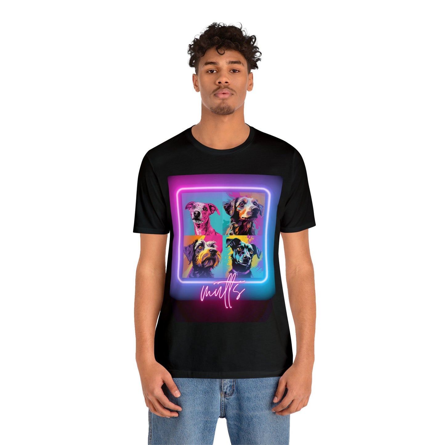 Mutts Mosaic Neon - Unisex Jersey Short Sleeve Tee