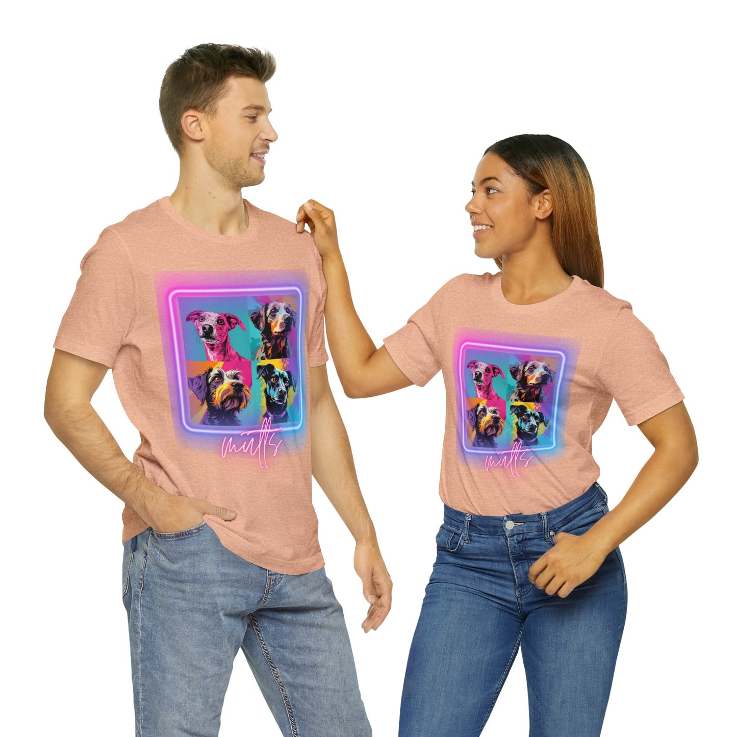 Mutts Mosaic Neon - Unisex Jersey Short Sleeve Tee