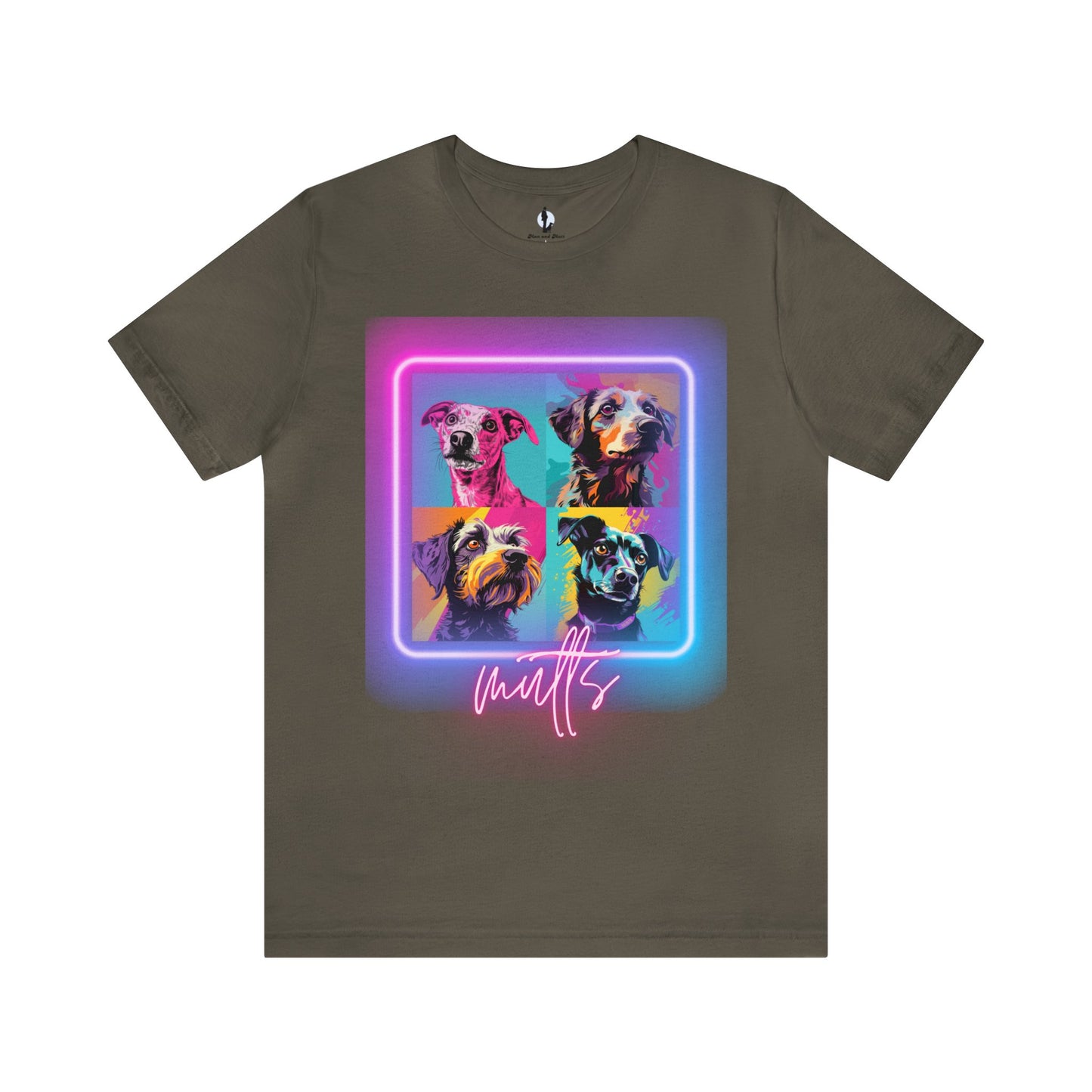 Mutts Mosaic Neon - Unisex Jersey Short Sleeve Tee