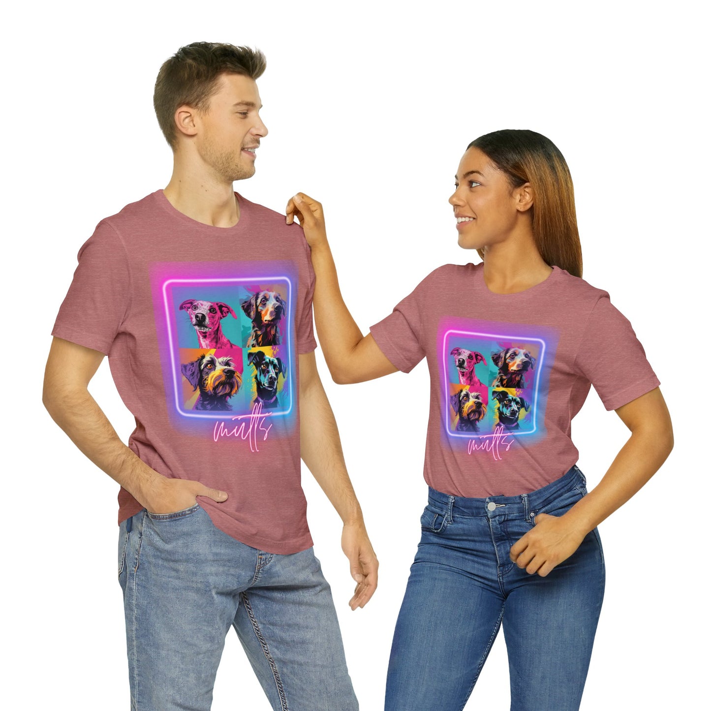 Mutts Mosaic Neon - Unisex Jersey Short Sleeve Tee