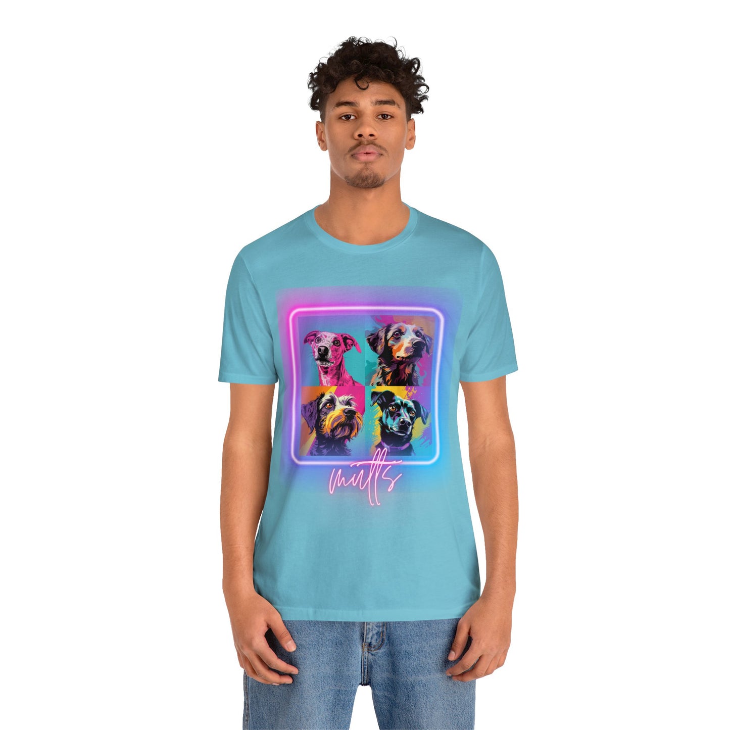 Mutts Mosaic Neon - Unisex Jersey Short Sleeve Tee