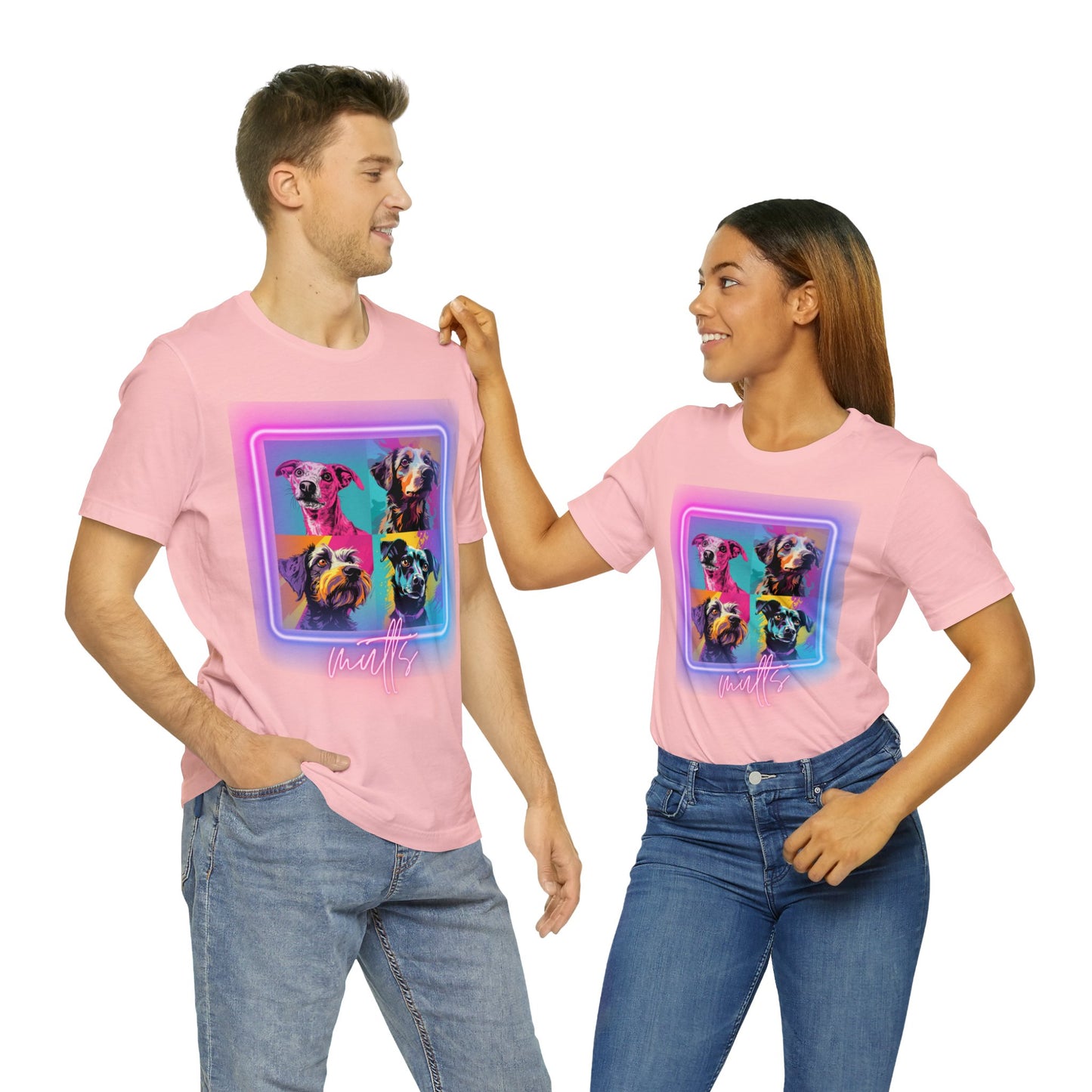 Mutts Mosaic Neon - Unisex Jersey Short Sleeve Tee