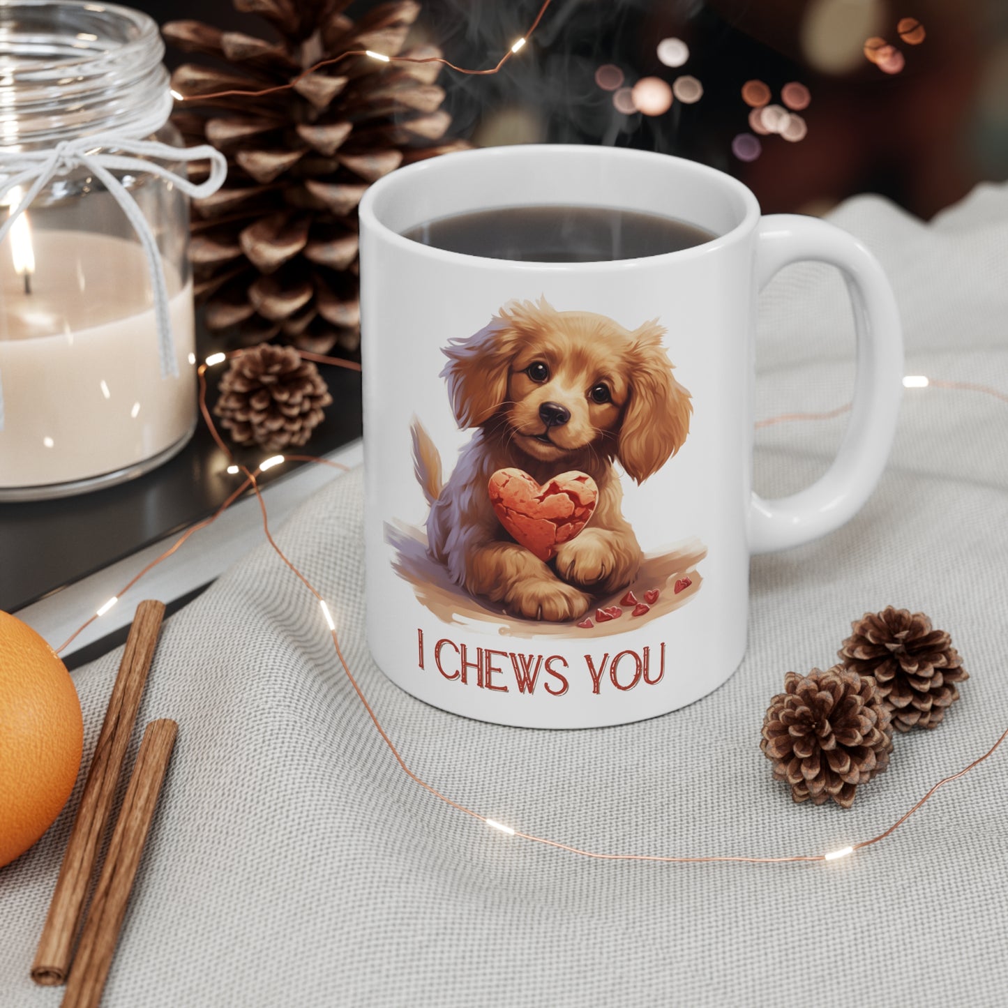 Valentines Puppy "I Chews You" - Ceramic Mug 11oz