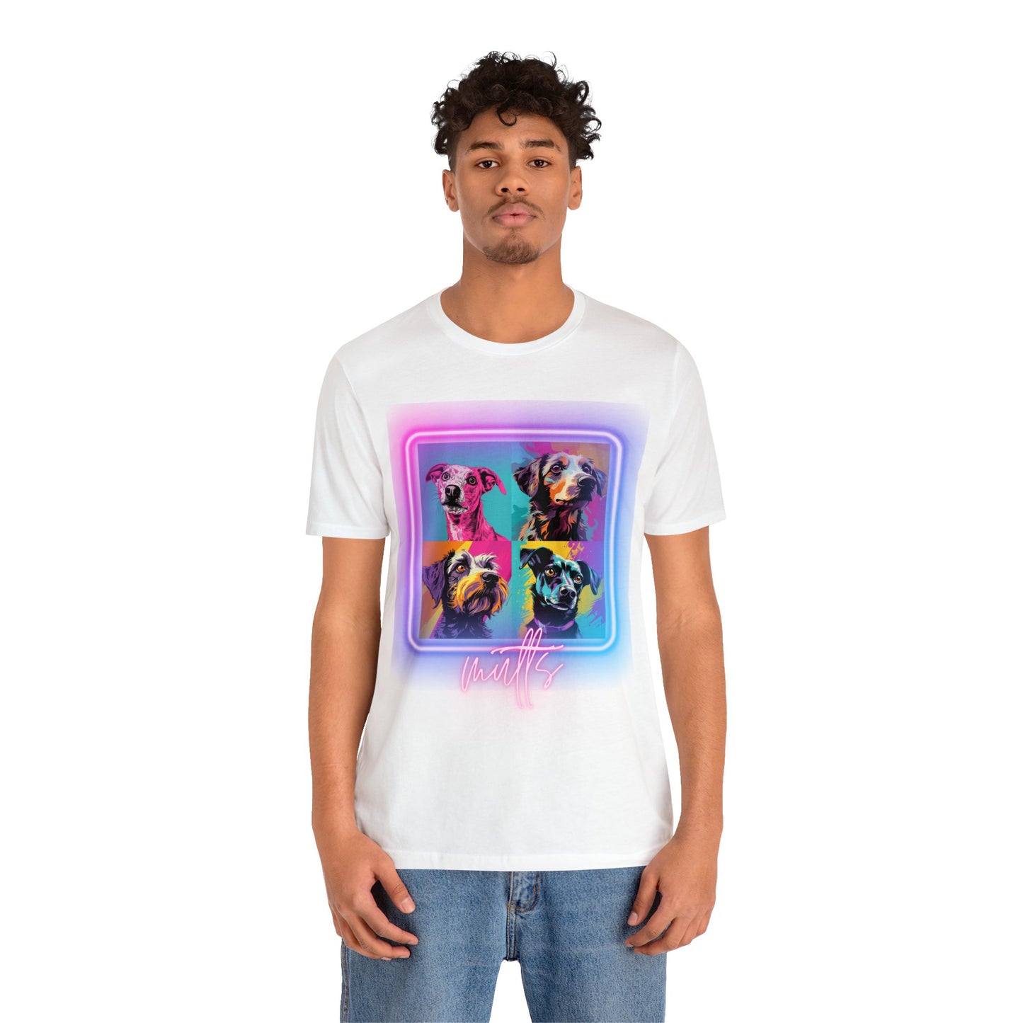 Mutts Mosaic Neon - Unisex Jersey Short Sleeve Tee