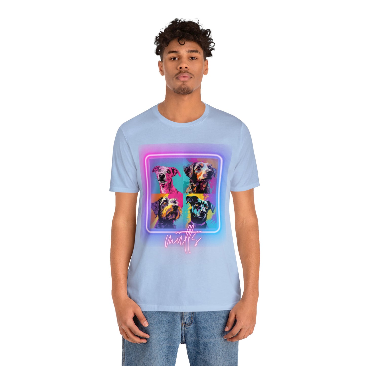 Mutts Mosaic Neon - Unisex Jersey Short Sleeve Tee